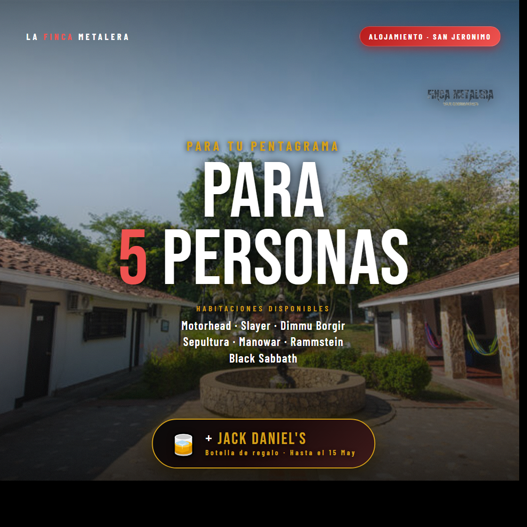 Habitación para 5 personas + Jack Daniel's