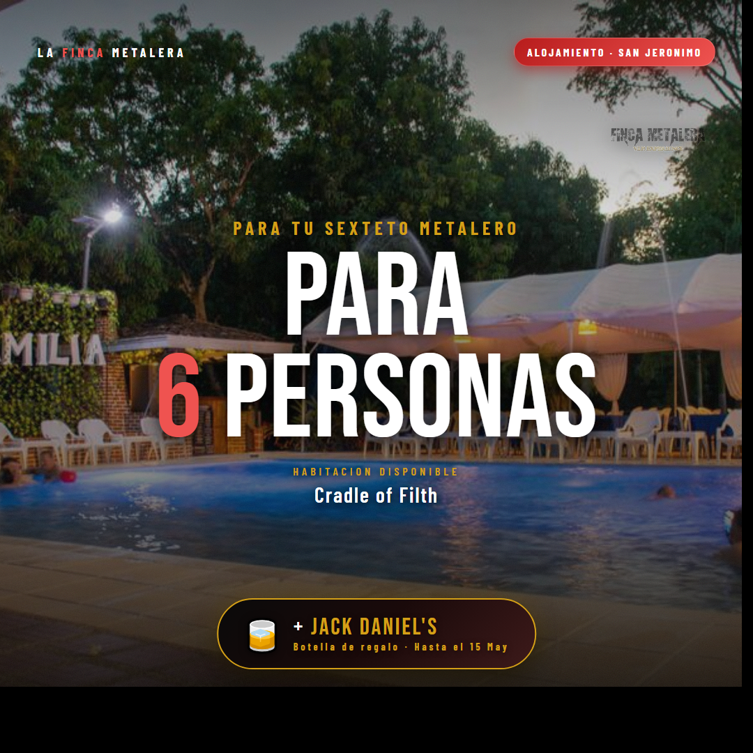Habitación para 6 personas + Jack Daniel's